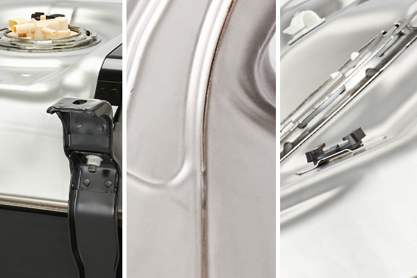 Collage of Spectra Premium OE fuel tanks